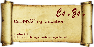 Csiffáry Zsombor névjegykártya