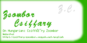 zsombor csiffary business card